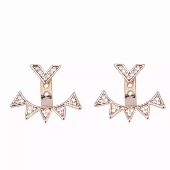 5 for $25 Double Sided Crystal Stud Earrings - Picture 4 of 5